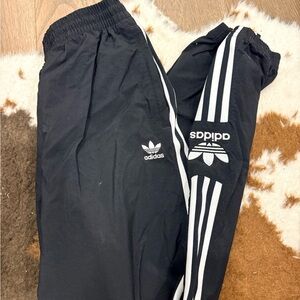 Adidas Black Three-Stripe Track Pants
